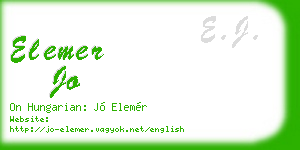 elemer jo business card