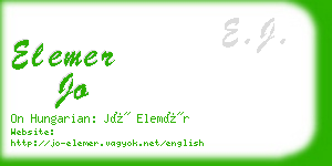 elemer jo business card